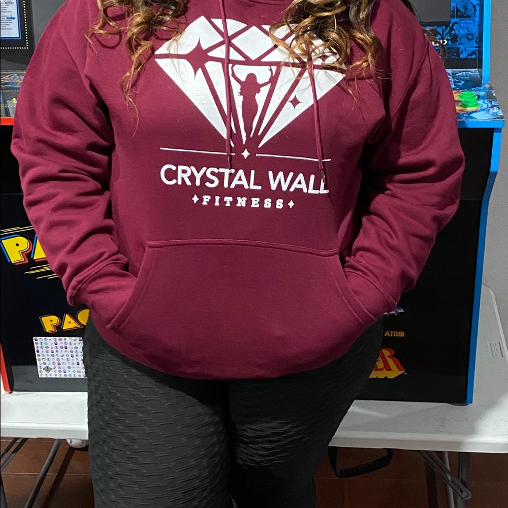 Burgundy Crystal Wall Fitness Hoodie - Picture 4 of 4